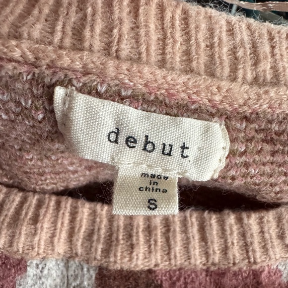 Debut Pink and Brown Graphic Sweater - Picture 2 of 2